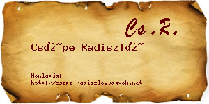 Csépe Radiszló névjegykártya